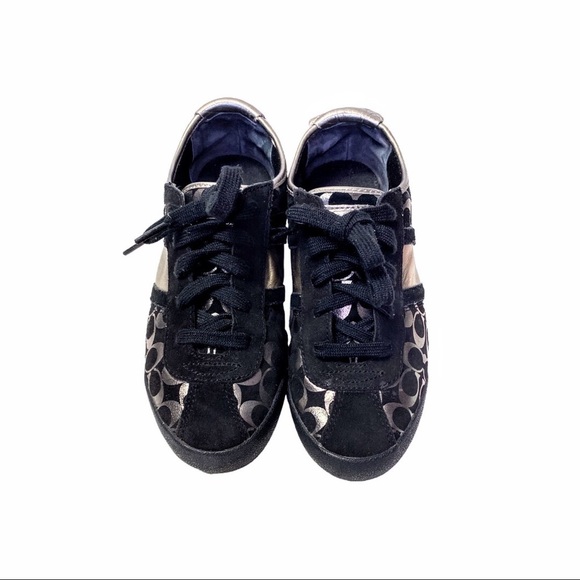 Coach Paxton Black With Metallic Signature C Logo Sneakers, Size 7 - Picture 14 of 15